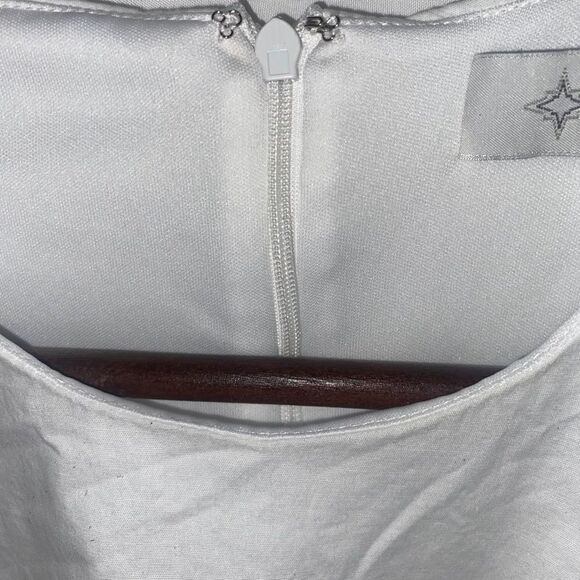 Women's Wayf White Puff Sleeve Cutout Dress - Picture 3 of 15